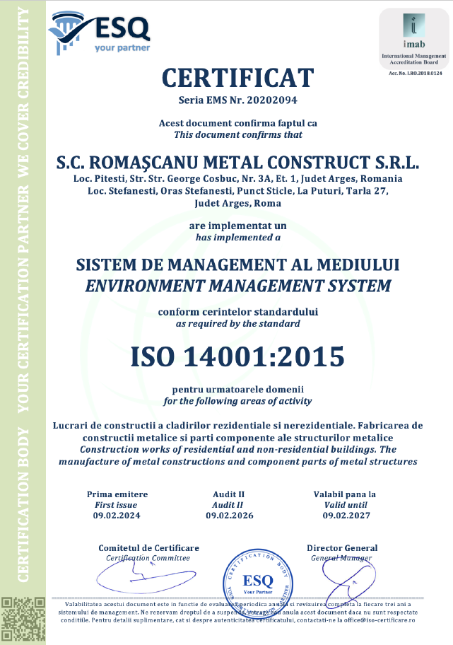 Certificat ISO 14001:2015
